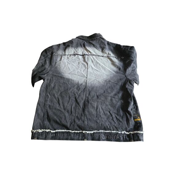 Akademiks Vintage 90s Button Down  Denim Jacket Black/Grey 3XL - Picture 5 of 11